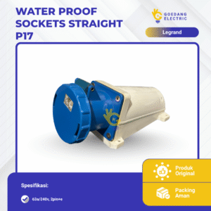 Water proof sockets straight p17, 63a/240v, 2pin+e