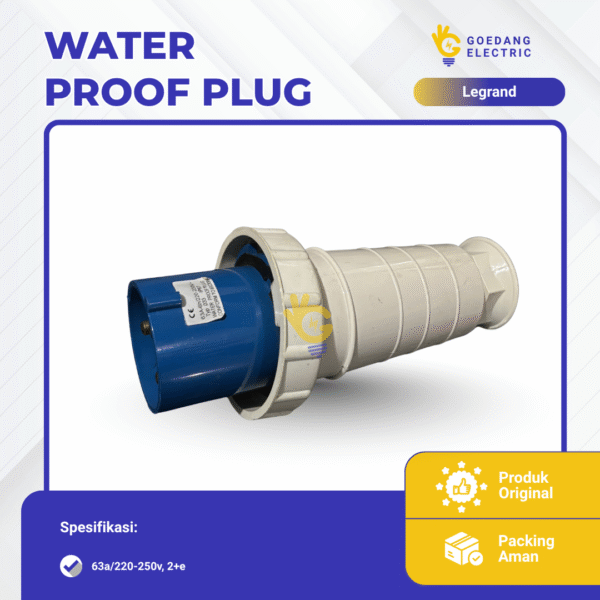 Water proof plug 63a/220-250v, 2+e