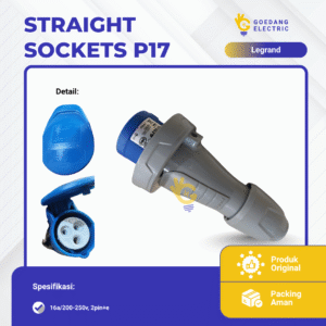 Straight Sockets p17, 16a/200-250v, 2pin+e