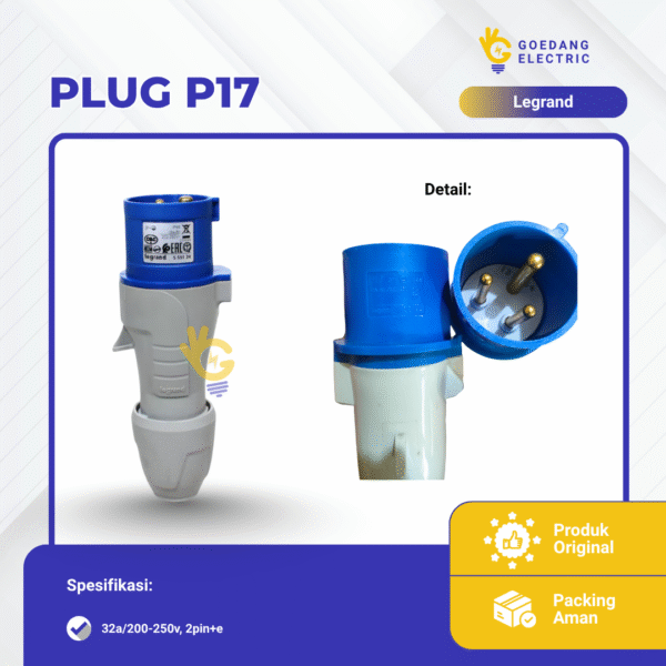 Plug p17, 32a/200-250v, 2pin+e